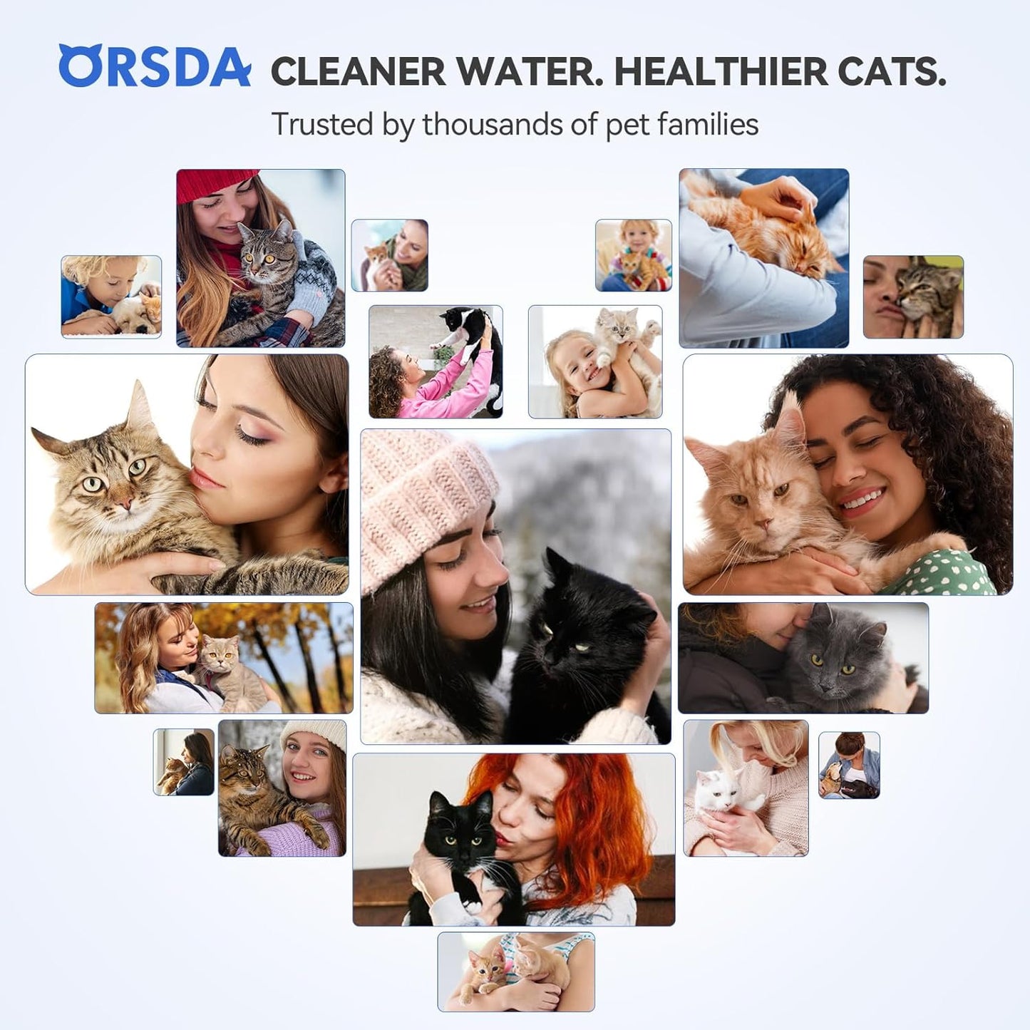 Cat Water Fountain Filters, Replacement Filters Carbon, Resin Filter ONLY for D30 67Oz/2L Automatic Cat Fountain Dog Water Dispenser, 4 Filtration System (6 PCS Filters)