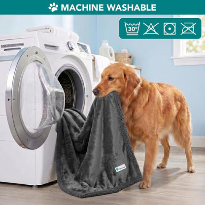 Dog Blanket for Small Medium Dogs Cats Puppies Kittens, Soft Sherpa Fleece Pet Blanket Throw, Reversible Plush Couch Cover Protector Crate Carrier Chair Machine Washable, 40X29, Solid Dark Gray