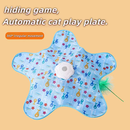 Cat Hunting Blanket Toy Automatic Turntable Cat Funny Stick Pet Game Cover to Relieve Boredom Artifact Hiding Cover Toy