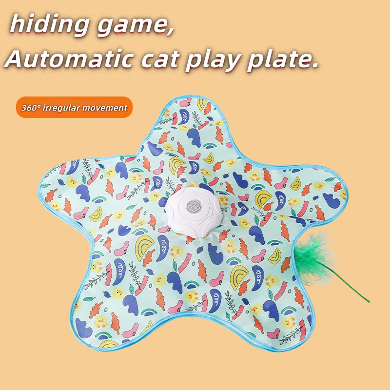 Cat Hunting Blanket Toy Automatic Turntable Cat Funny Stick Pet Game Cover to Relieve Boredom Artifact Hiding Cover Toy