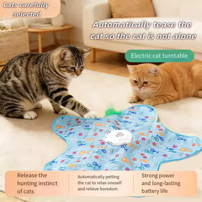 Cat Hunting Blanket Toy Automatic Turntable Cat Funny Stick Pet Game Cover to Relieve Boredom Artifact Hiding Cover Toy